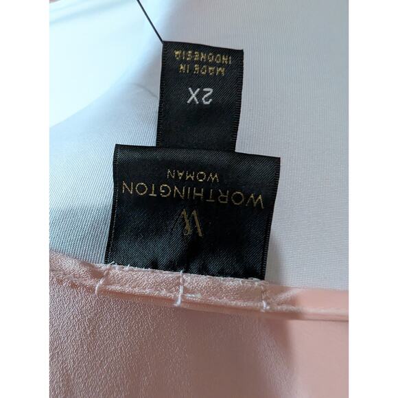 NWT Worthington Blouse PINK Women's Shirt Size 2XL - Fairycore Peasant Boho New - Picture 8 of 14